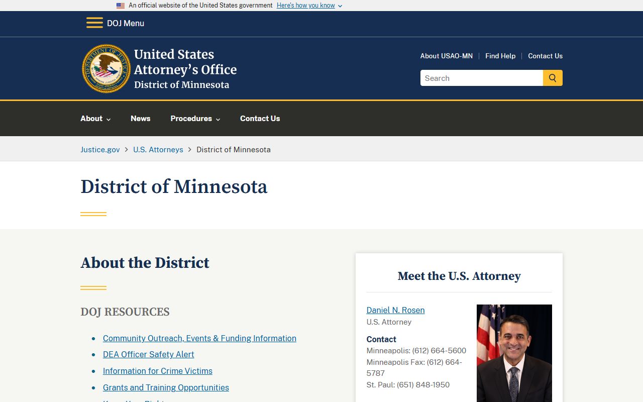 Pope County arrest records and court charges U.S. Attorney Minnesota