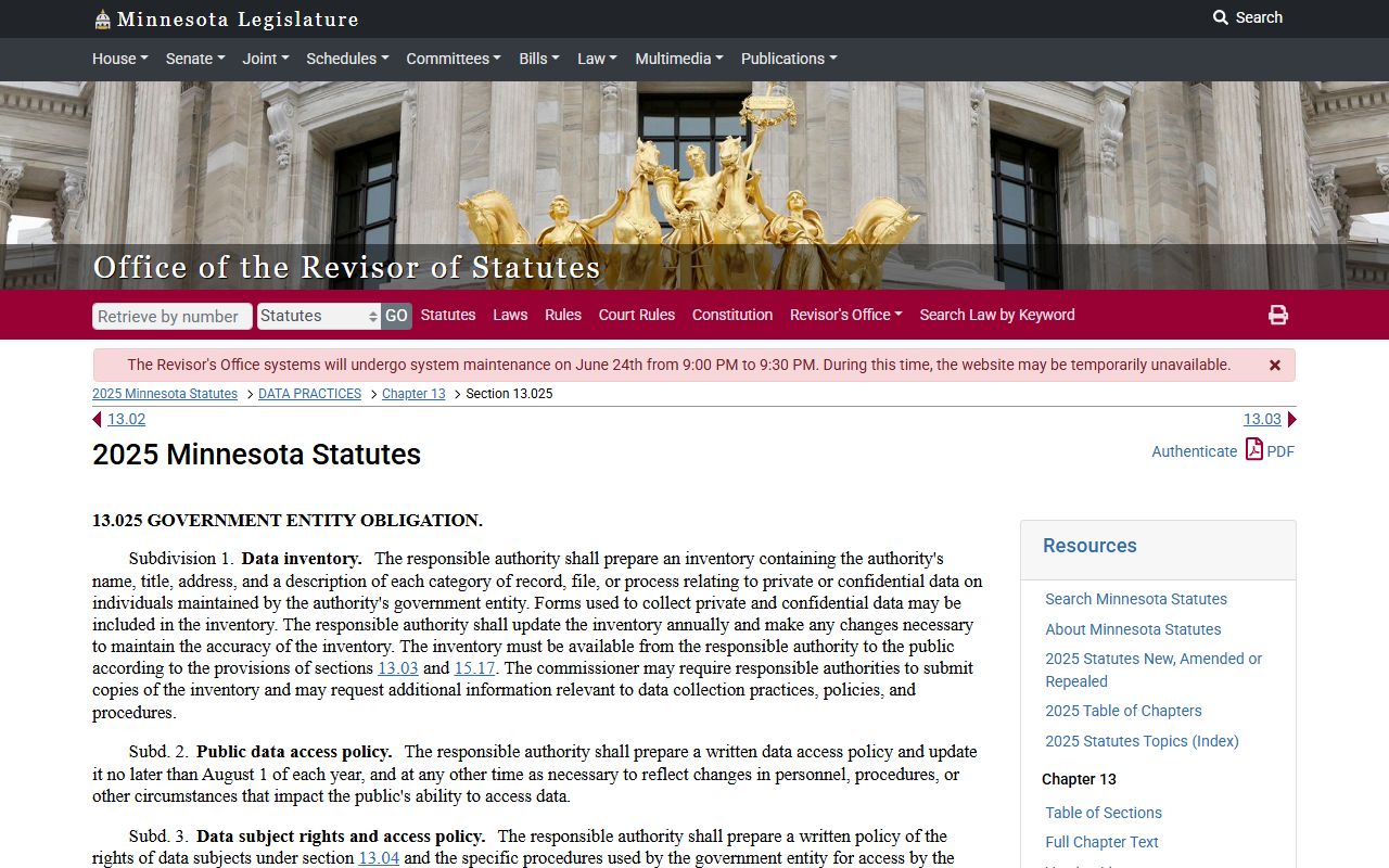 Pope County court records Minnesota data practices policy statute