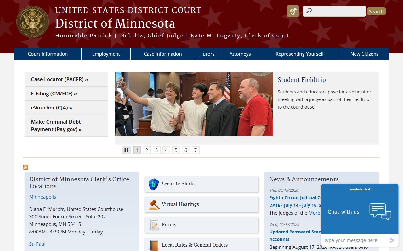 Pope County District Court federal District of Minnesota