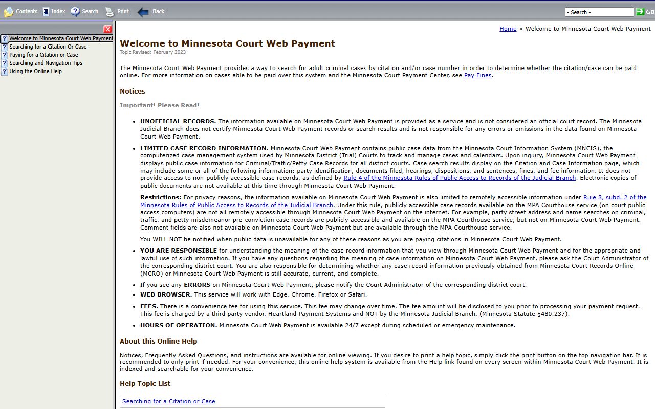 Pope County traffic court records Court Web Payment help
